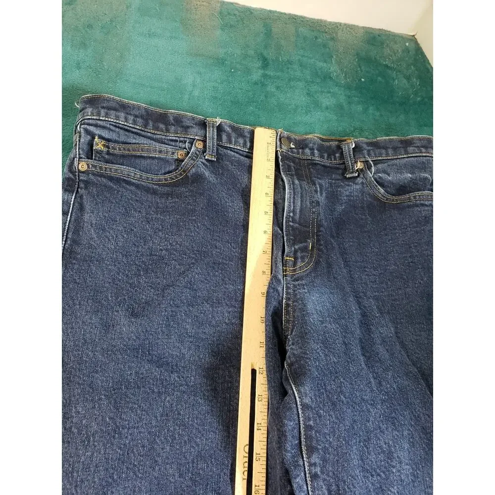 Lands End Jeans Size 40x28 Mens Blue Pants Stretch Denim Square Rigger Straight